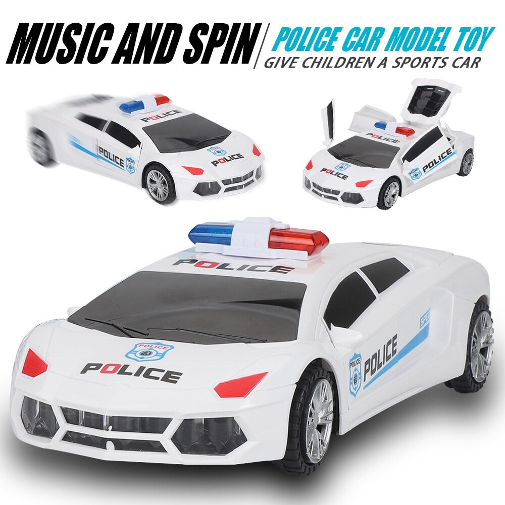 Police 360 Degree Rotary Wheels Cool Lighting Music Door Open