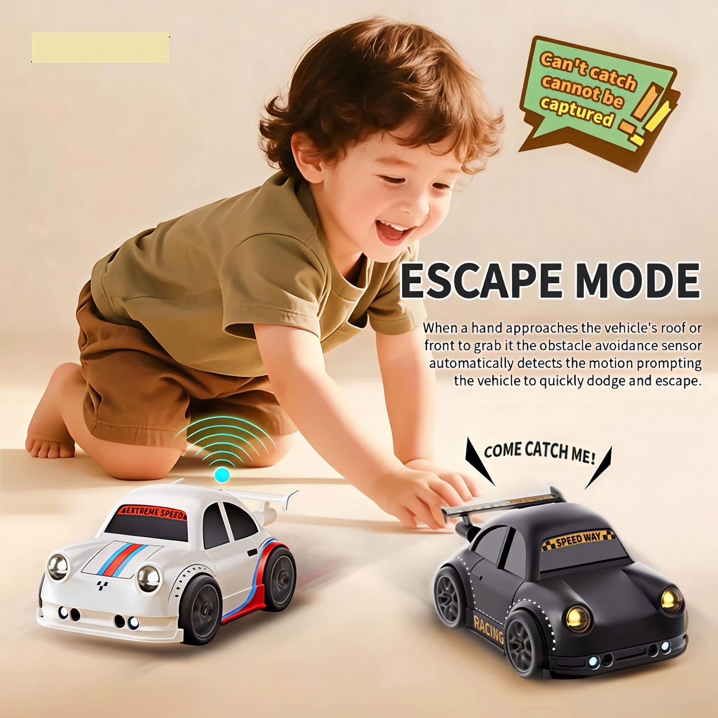 Mini RC Car With Gesture Control, Remote Control Follow & Escape Mode