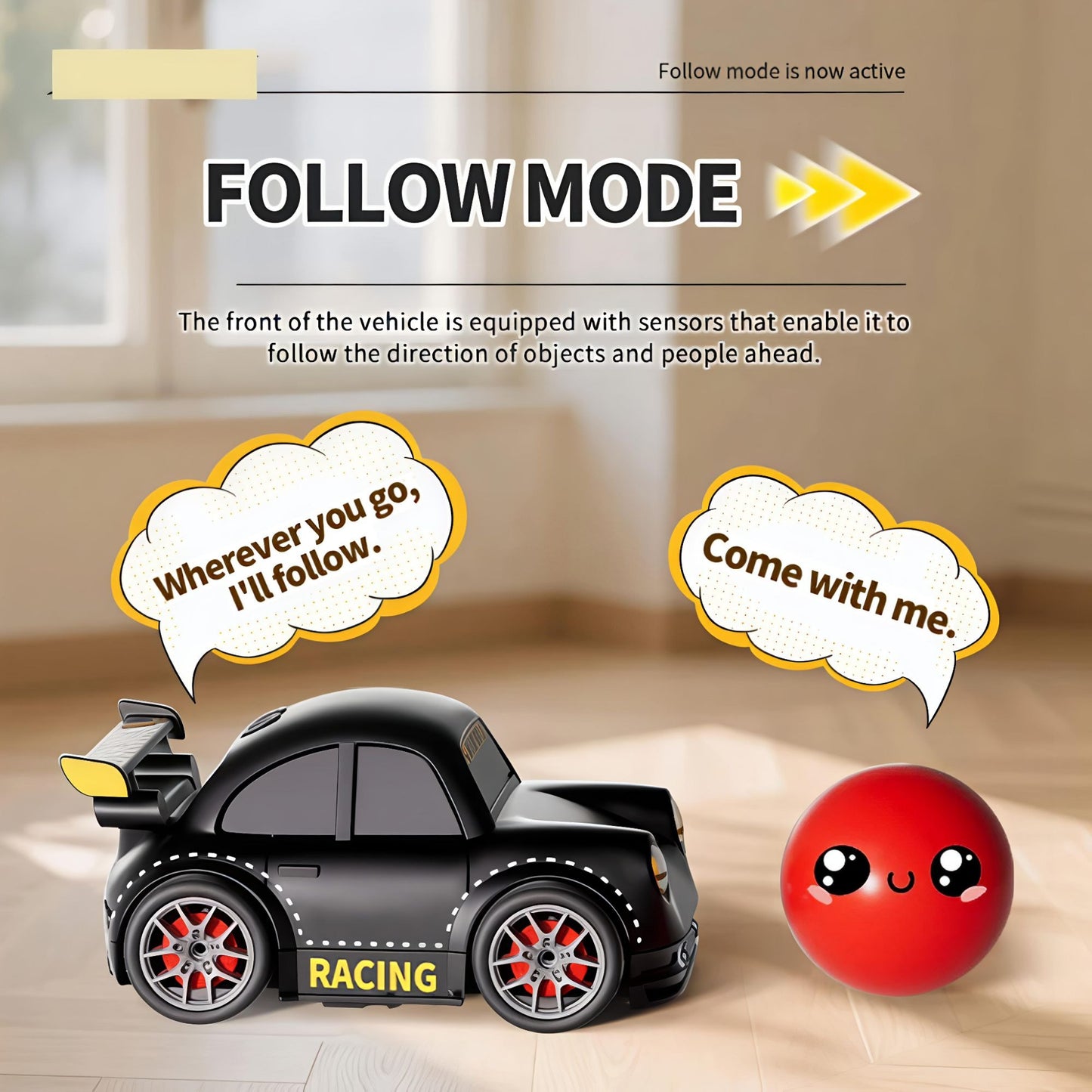 Mini RC Car With Gesture Control, Remote Control Follow & Escape Mode