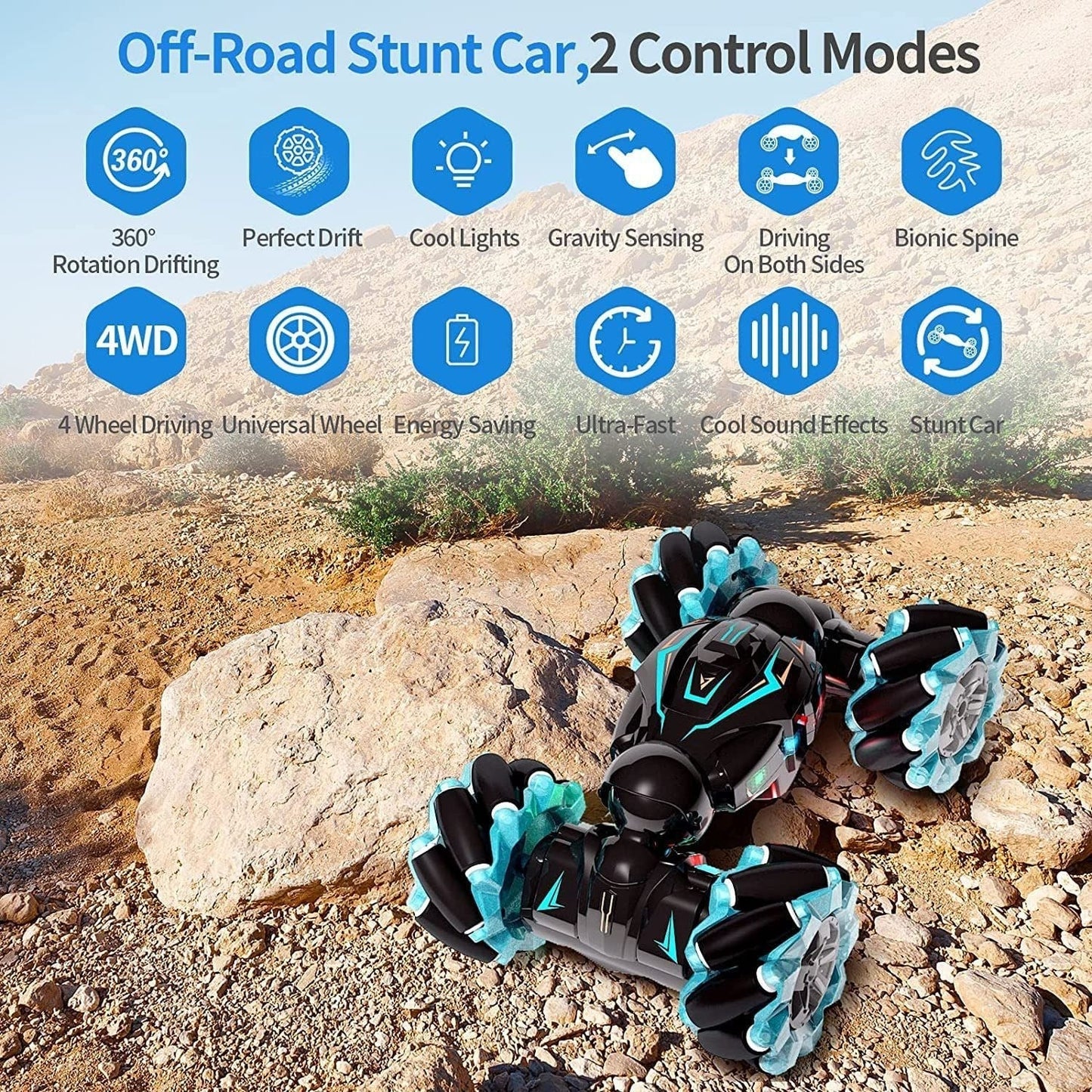 RC 4WD Stunt Car – Gesture Sensor Double-Sided Vehicle