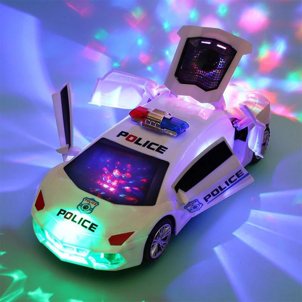 Police 360 Degree Rotary Wheels Cool Lighting Music Door Open